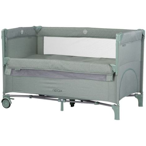 Patut pliabil Chipolino Relax Basil Linen cu laterala culisanta, intrare laterala cu fermoar, geanta pentru transport, greutate admisa 15 kg - imagine 7